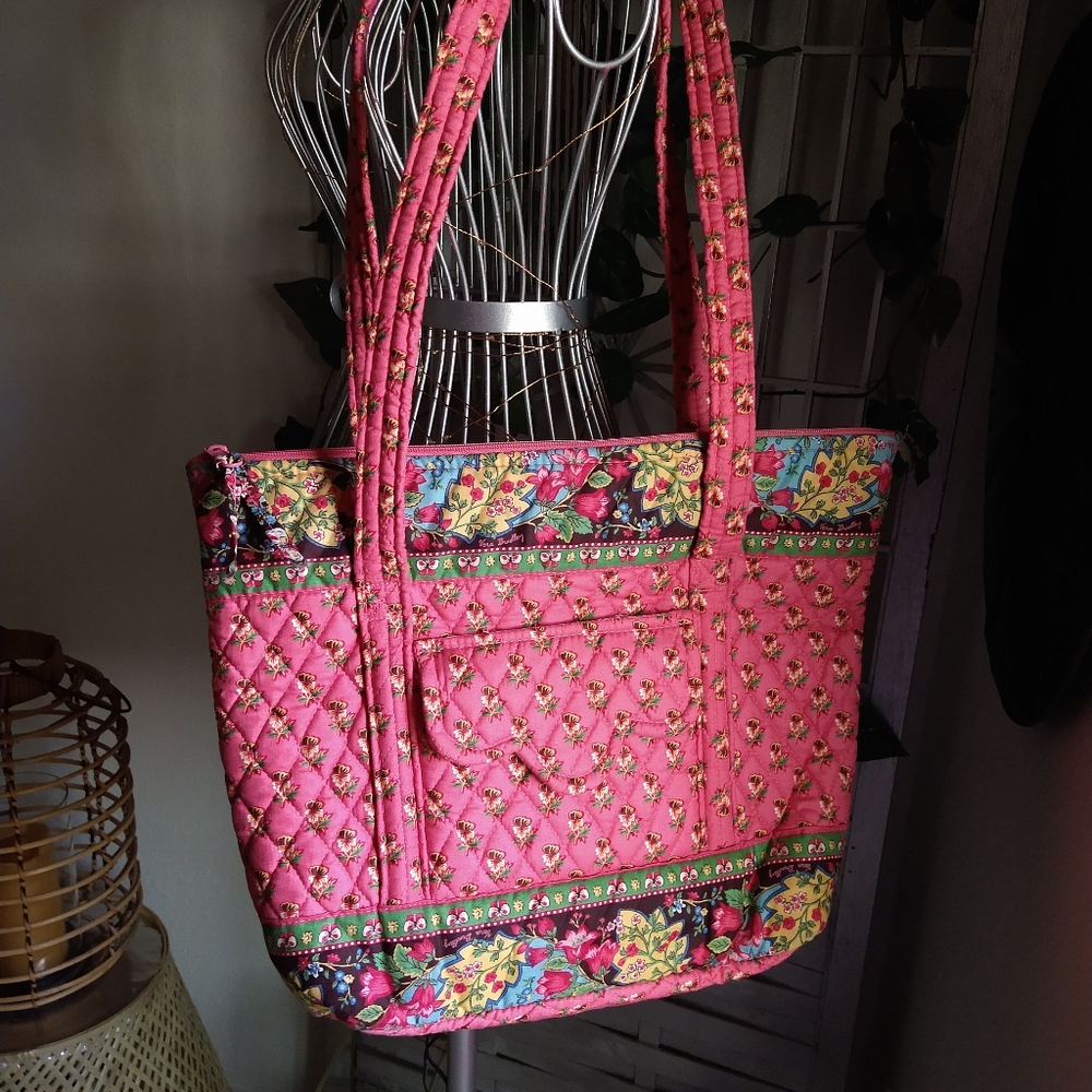 Vera Bradley pink pansy tote